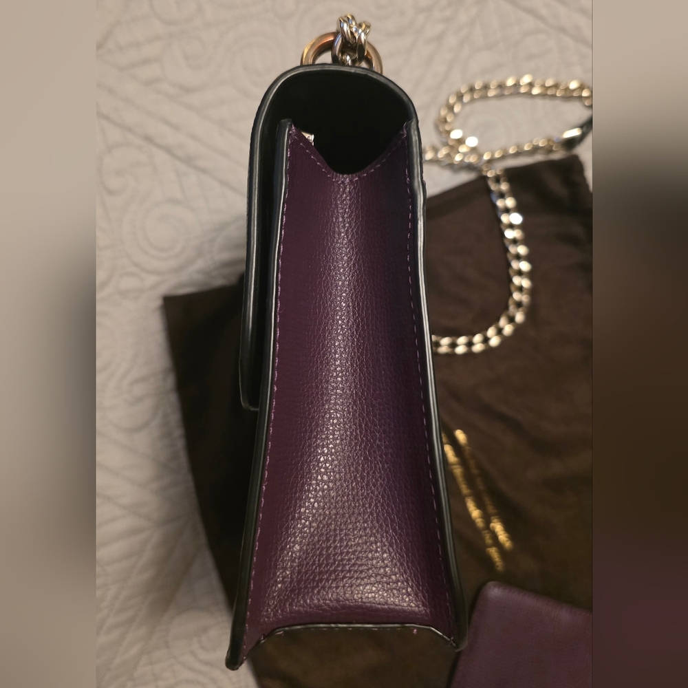 Kate Spade Remi Flap Chain Crossbody Ripe Plum Multi & Card Holder - Picture 7 of 9